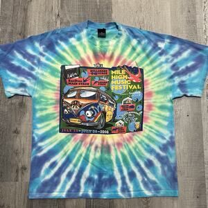 VTG Mile High Music Festival 2008 Tie Dye Black Crowes Tom Petty Band T Shirt XL